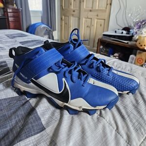 Blue and White NIKE Trout Men's Baseball Cleats